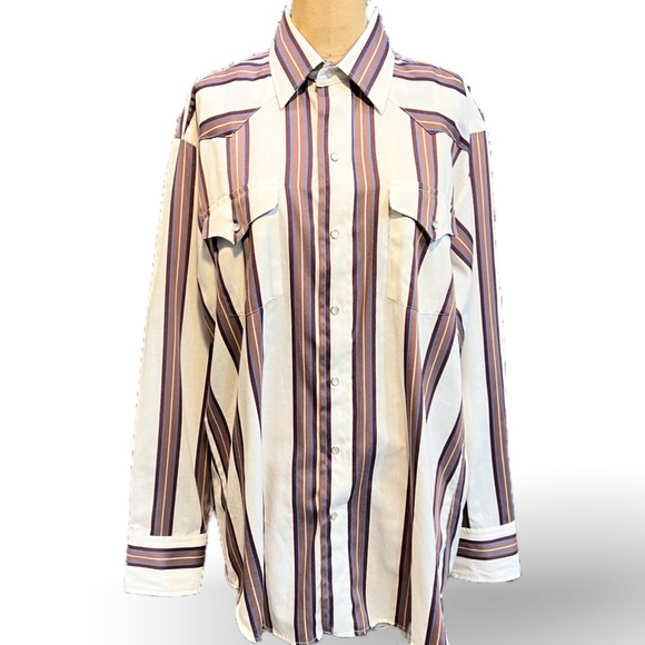 Panhandle Slim Other - VINTAGE Panhandle Slim western rodeo show shirt stripe snap pearl button 70s 80s